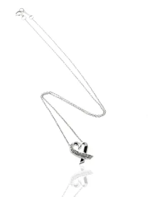 Tiffany & Co Loving Heart Diamond Necklace 18k White Gold by Paloma Picasso