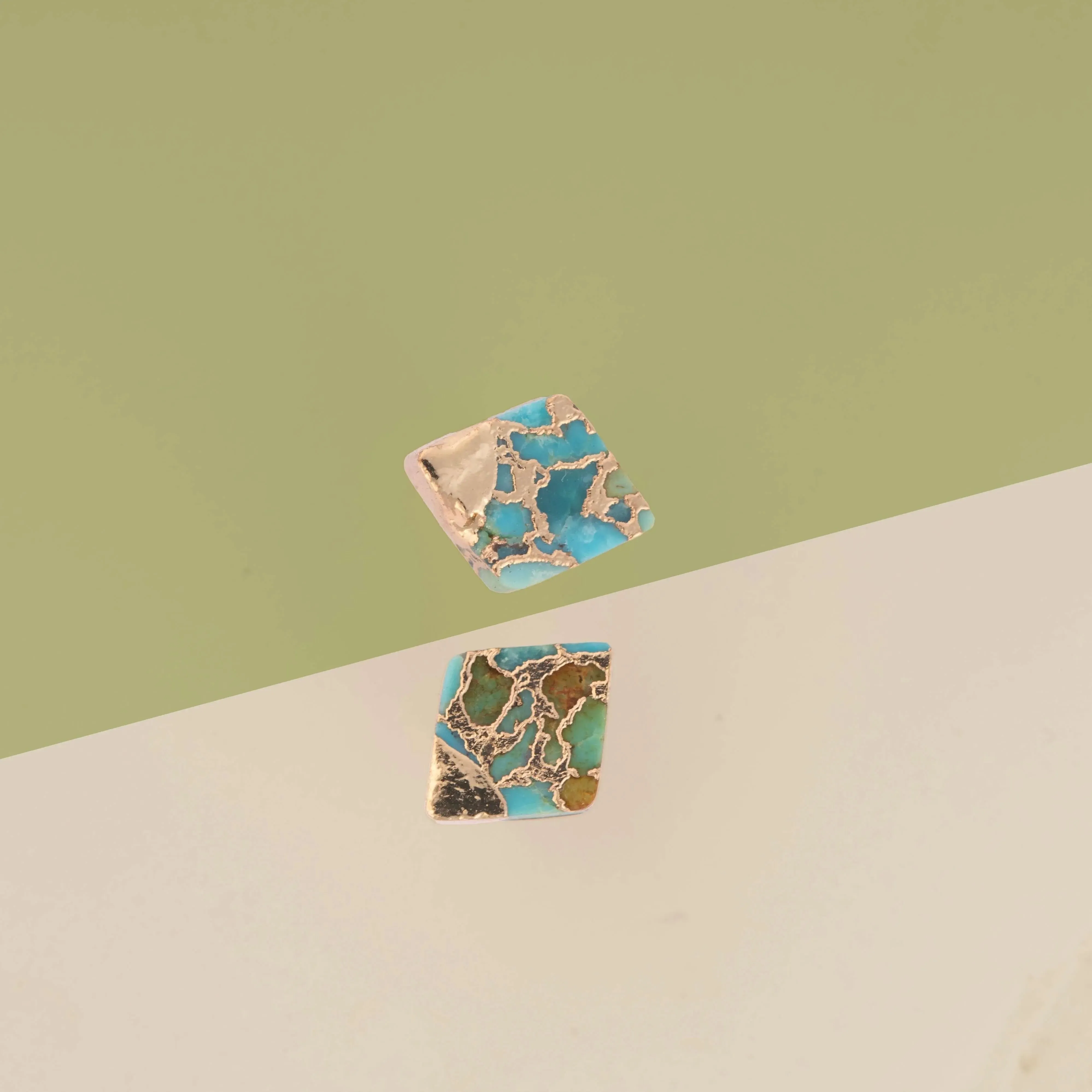 Turquoise and Gold Stud Earrings | Fine jewelry Perth