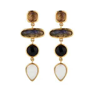 Vama | Selene Earring | Metal-Sterling Silver | Stone-Smokey Quartz | Finish-Shiny