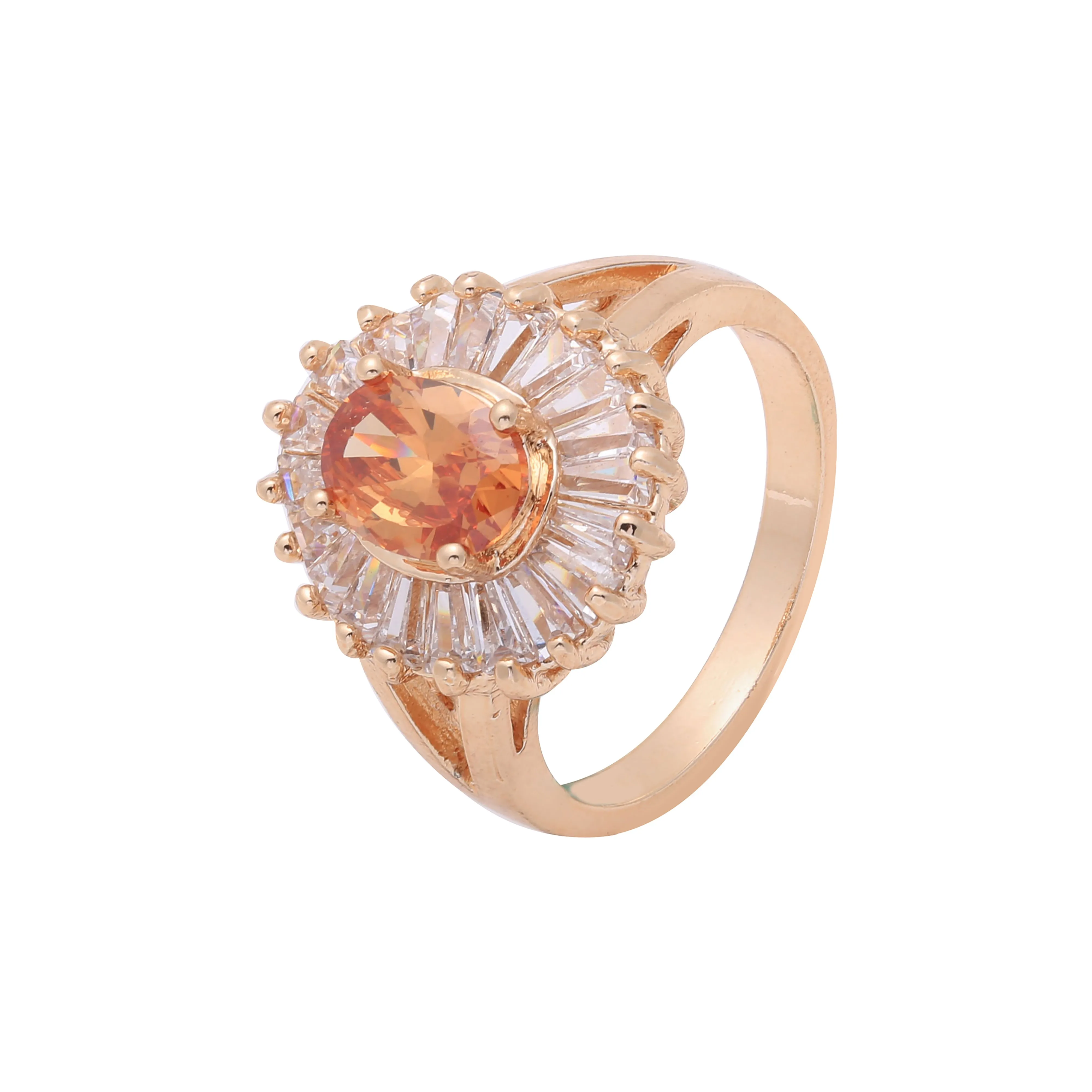 Victoria vintage ultra luxurious cluster halo rings plated in Rose Gold