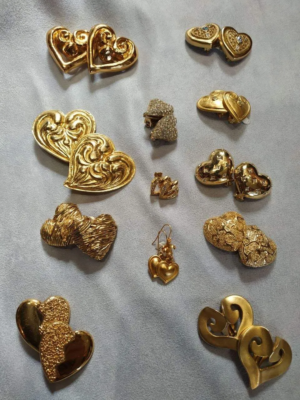 Vintage YSL Heart Earrings Gold Yves Saint Laurent