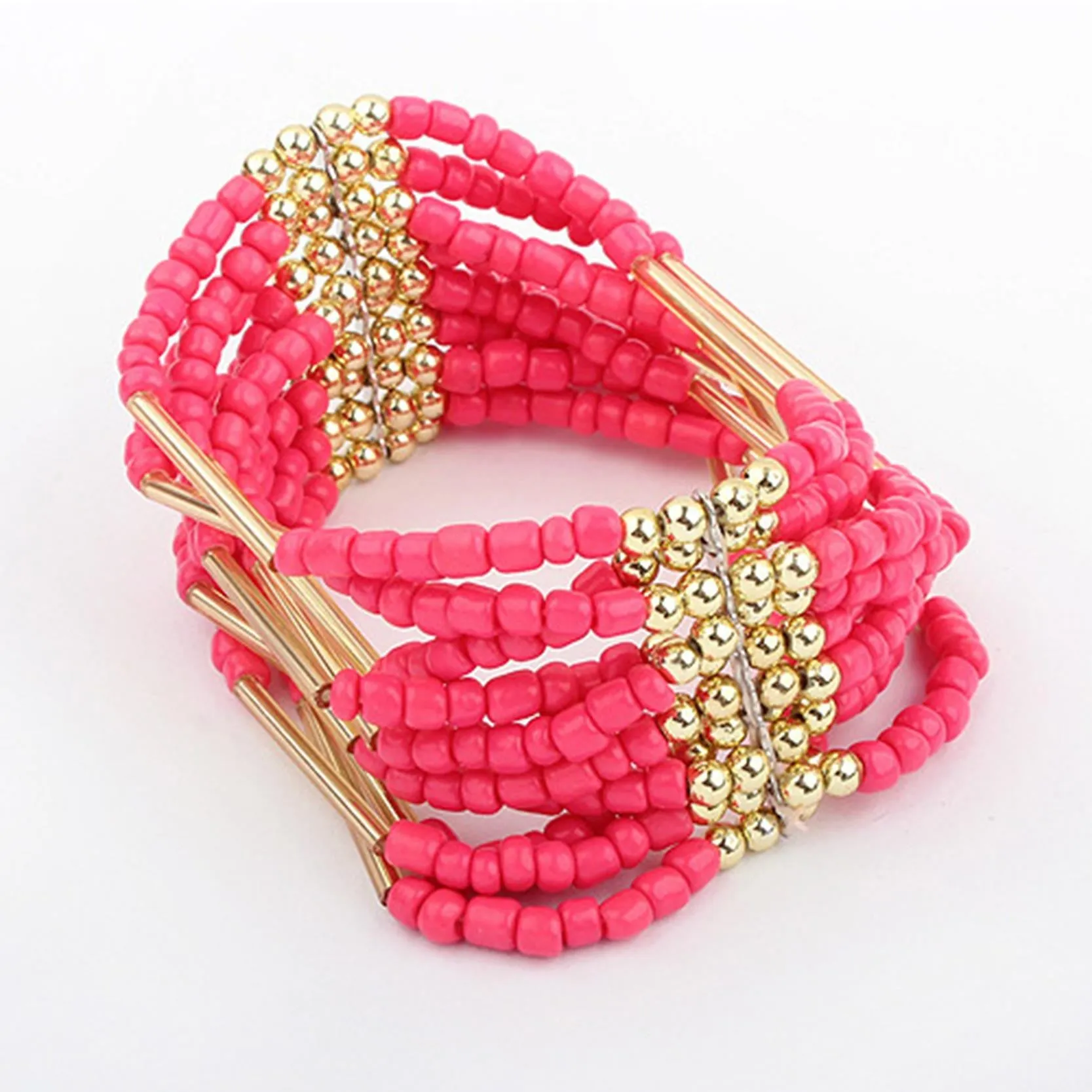 Woman Jewelry Fashion Bohemia Style Multilayer Metal bracelet Colorful Beads Tassel bracelets & bangles