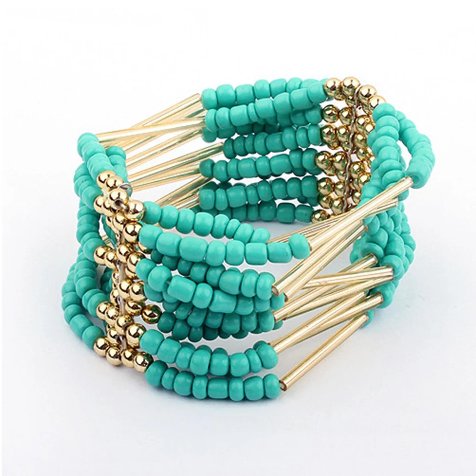 Woman Jewelry Fashion Bohemia Style Multilayer Metal bracelet Colorful Beads Tassel bracelets & bangles